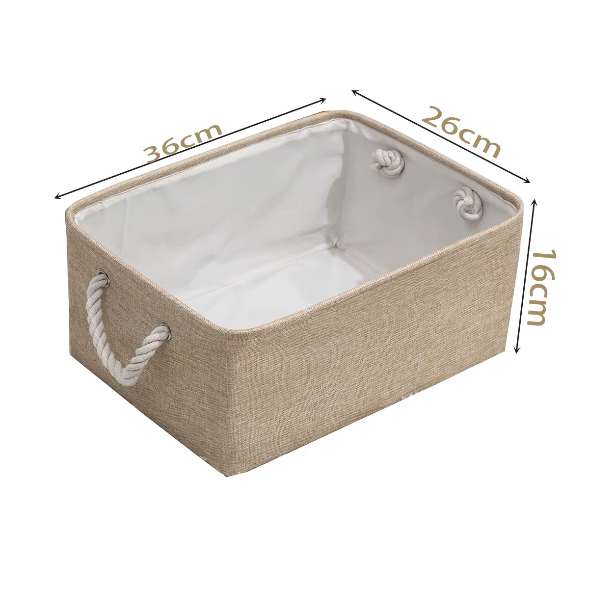 Cesta de Almacenamiento Plegable de Lino y Algodón – Organizador Multiusos para Ropa, Juguetes o Lavandería