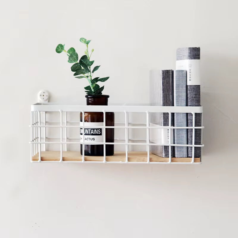 Cesta de Almacenamiento de Hierro Forjado – Organizador Decorativo para Cocina, Baño o Escritorio