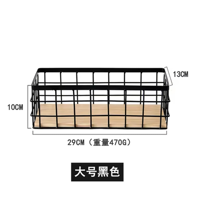 Cesta de Almacenamiento de Hierro Forjado – Organizador Decorativo para Cocina, Baño o Escritorio