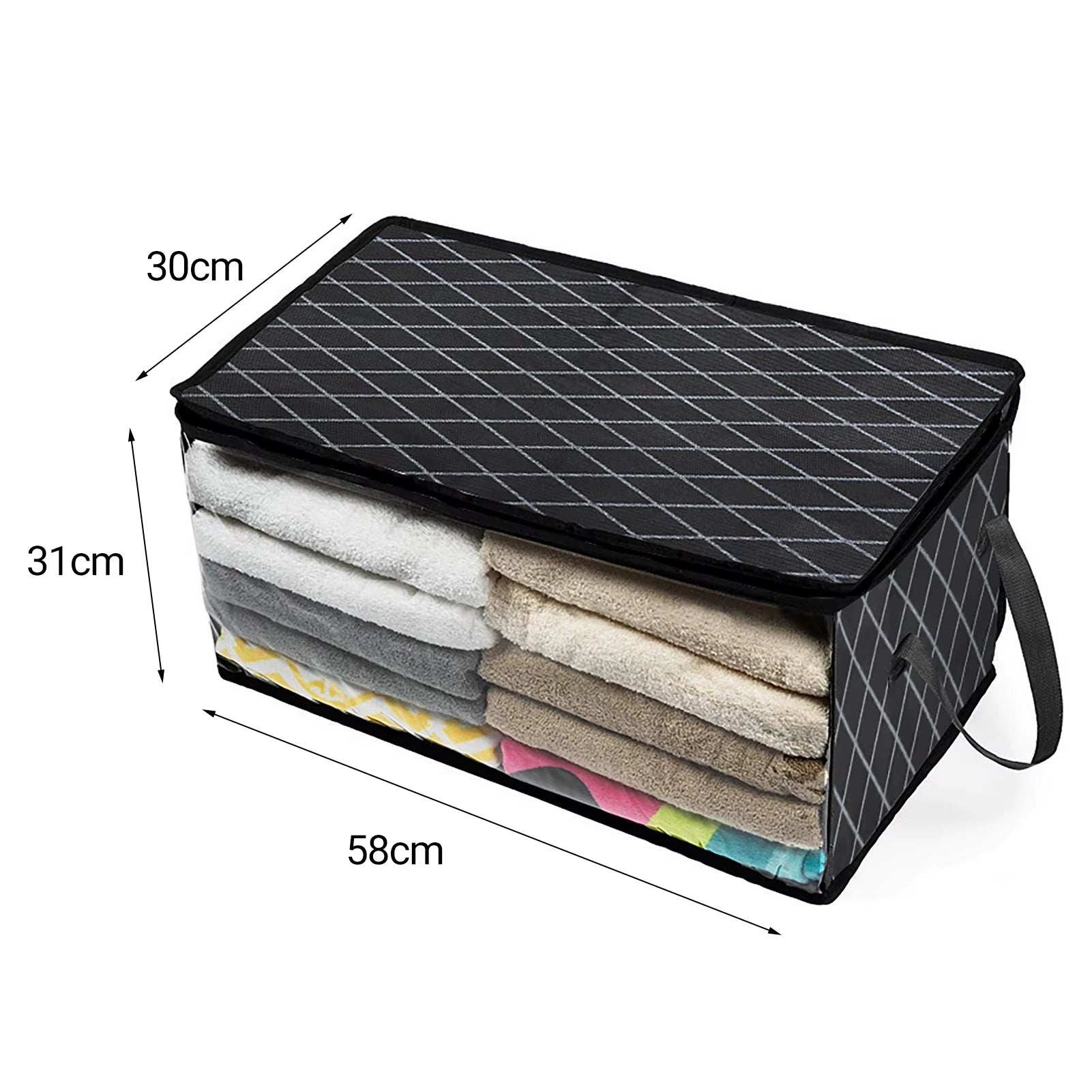 Bolsa Plegable de Almacenamiento para Ropa y Edredones – Organizador con Asa para Armario o Bajo Cama