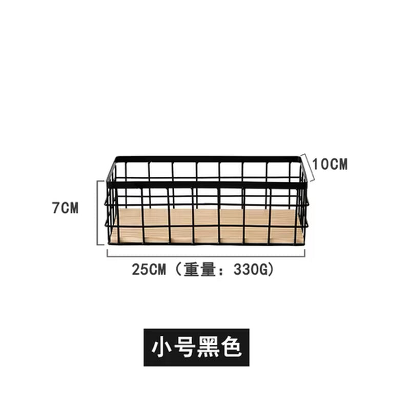 Cesta de Almacenamiento de Hierro Forjado – Organizador Decorativo para Cocina, Baño o Escritorio