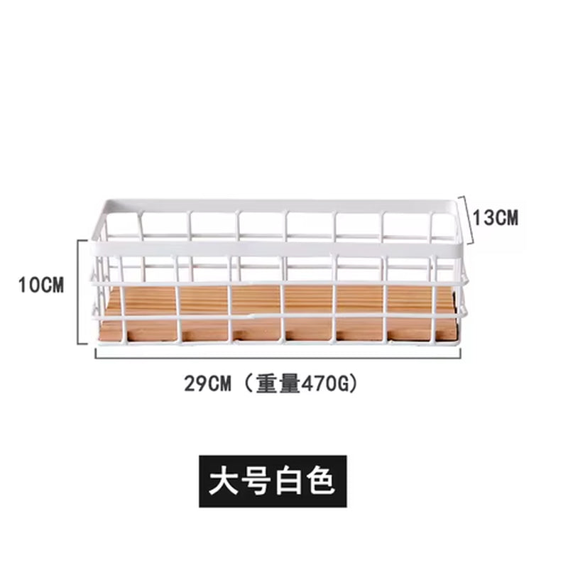 Cesta de Almacenamiento de Hierro Forjado – Organizador Decorativo para Cocina, Baño o Escritorio